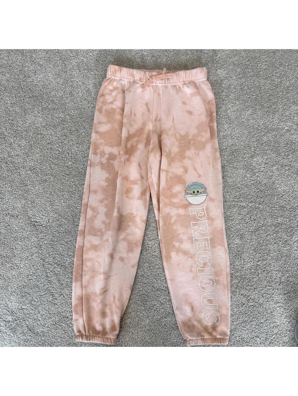 Star Wars Grogu Girls Size Small 6X Pink Tie Dye Jogger Sweatpants